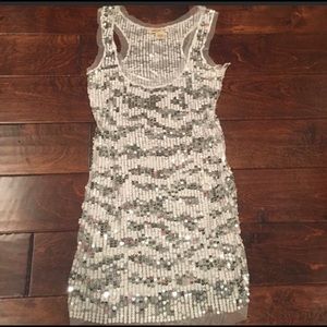 White sequin dress